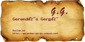 Gerendás Gergő névjegykártya
